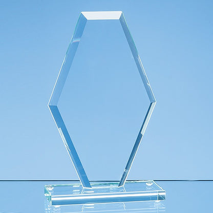 Jade Glass Facet Clipped Diamond Award