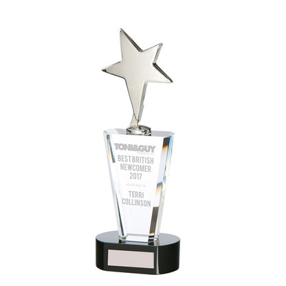 Monument Star Silver Crystal Award - Available in 2 Sizes