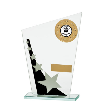 Jade Cosmic Star Multisport Glass Award Black & Silver - Available in 3 Sizes