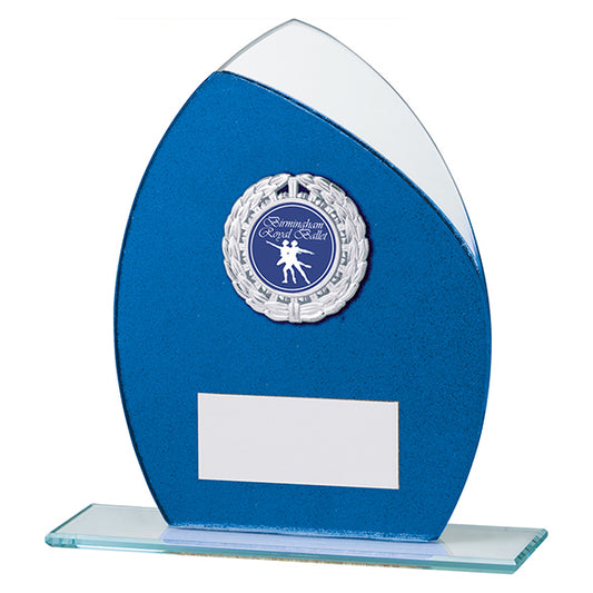 Draco Glitter Glass Award Blue - 3 Sizes