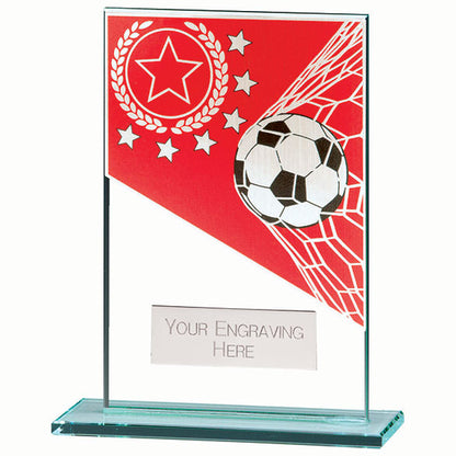 Mustang Football Red Jade Glass Award