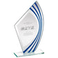 Jade Glass Sail Plaque With Blue-Silv Highlights
