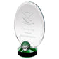Clear Glass Oval And Golf Ball With Green Highlights (10mm Thick) - Available in 3 Sizes