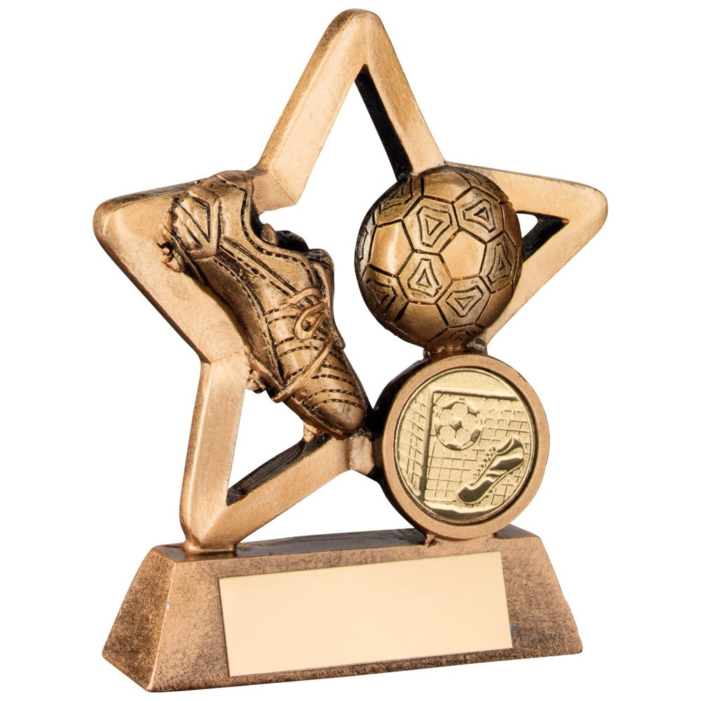 Bronze And Gold Resin Football Mini Star Trophy