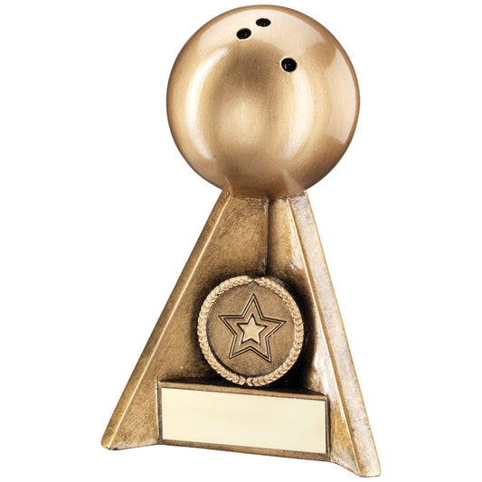 Bronze And Gold Ten Pin Pyramid Trophy