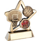 Bronze And Gold Basketball Mini Star Trophy