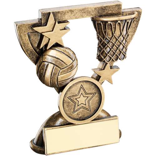 Brz-Gold Netball Mini Cup Trophy - Available in 2 Sizes