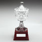 Clear Glass Cup On Wood Base Trophy