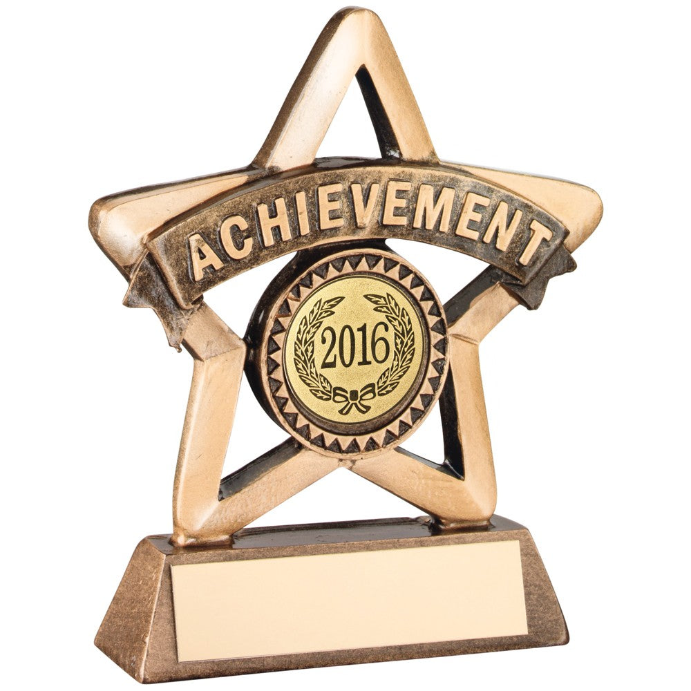 Bronze And Gold Resin 'Achievement' Mini Star Trophy