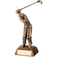 Bronze And Gold Resin Male 'Back Swing' Golf Trophy