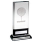 Clear-Black Glass Plaque With Lasered Golf Image And Plate (15mm Thick) - Available in 3 Sizes