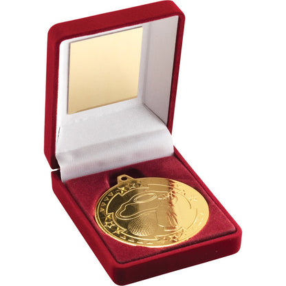 Red Velvet Box With Golf Medal