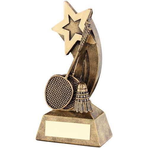 Brz-Gold Badminton Rackets-Shuttlecock With Shooting Star Trophy - Available in 2 Sizes