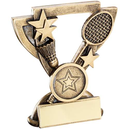 Brz-Gold Badminton Mini Cup Trophy - Available in 2 Sizes