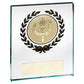 Jade Glass Block With Gold Wreath 12mm Thick With Plate - Available in 3 Sizes