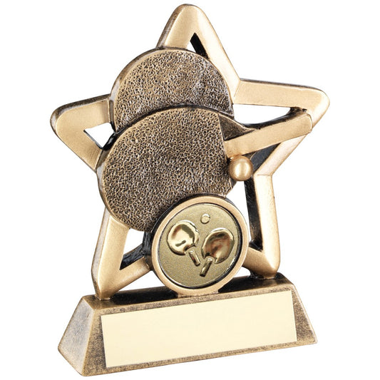 Bronze And Gold Table Tennis Mini Star Trophy