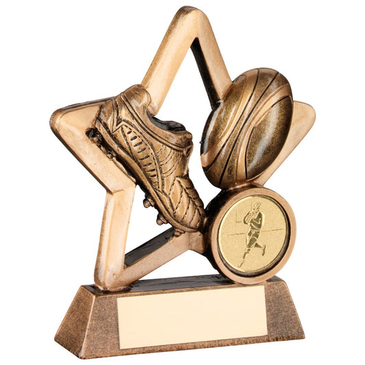 Bronze And Gold Resin Rugby Mini Star Trophy