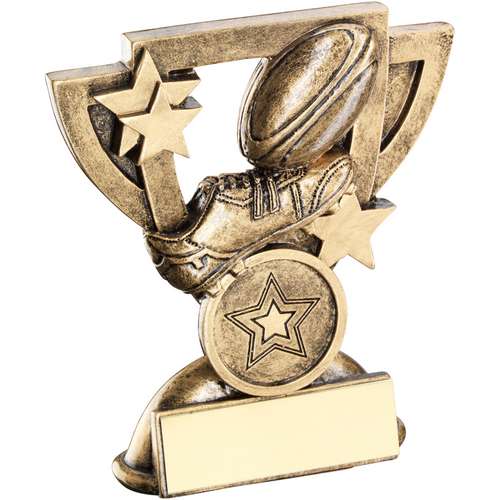 Brz-Gold Rugby Mini Cup Trophy - Available in 2 Sizes