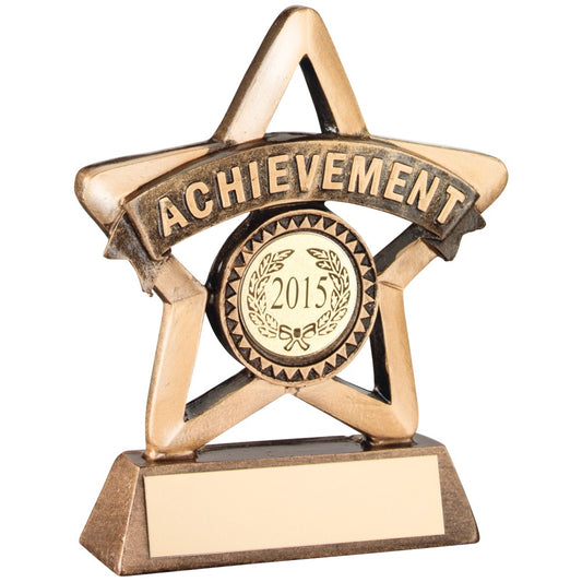 Bronze And Gold Resin 'Achievement' Mini Star Trophy