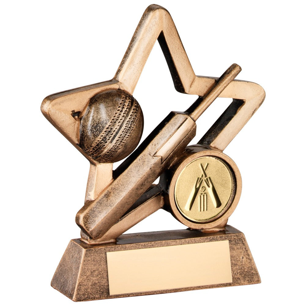 Bronze And Gold Resin Cricket Mini Star Trophy