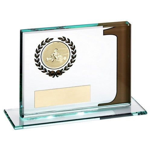 Jade Glass Plaque With Go Kart Insert And Plate - Available in 1st, 2nd and 3rd