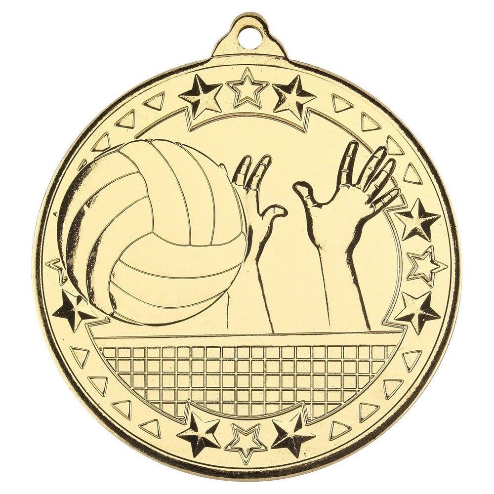 Volleyball 'Tri Star' Medal - 3 Colours