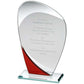 Jade Glass Curved Plaque With Red-Silver Detail - Available in 3 Sizes