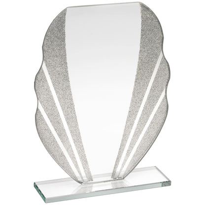 Jade Glass Plaque With Silver Glitter Detail