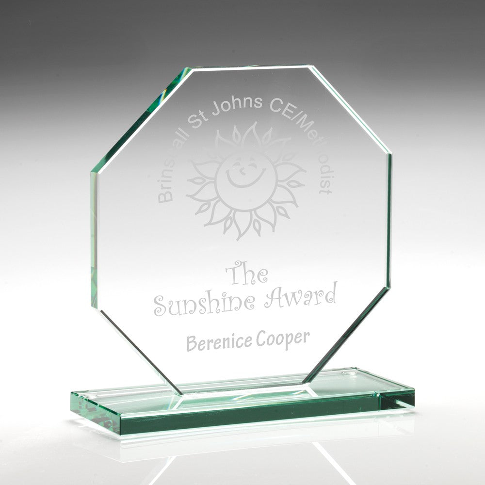Jade Glass Octagon Plaque (10mm Thick)