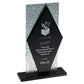Black Glass Diamond And Base With Clear Frosted Backdrop - Available in 3 Sizes