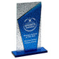 Blue Glass Plaque And Base With Clear Frosted Backdrop - Available in 3 Sizes