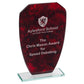 Red Marble Backed Jade Glass Shield - Available in 3 Sizes