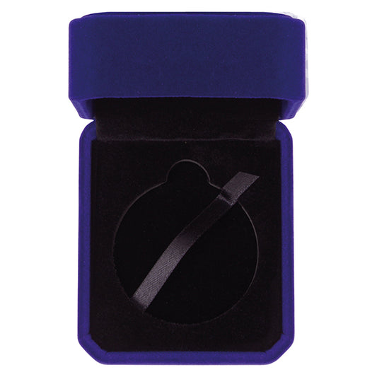 Aspire Velour Medal Box Blue - 50mm, 60mm, 70mm Medals