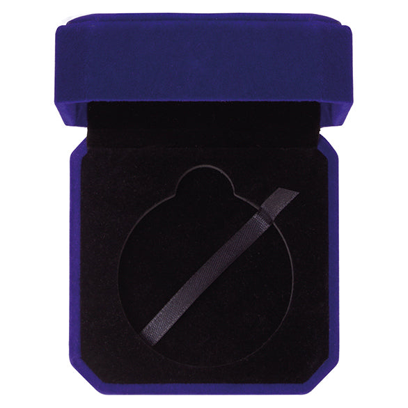 Aspire Velour Medal Box Blue - 50mm, 60mm, 70mm Medals