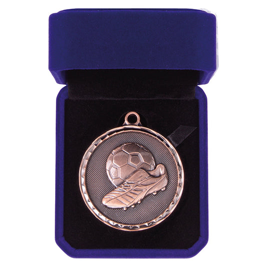 Power Boot Football Medal Box 50mm - 3 Colours