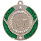 Glitter Star Medal Green 50mm - Available in Gold, Silver and Bronze
