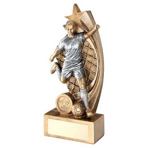 Brz|pew Female Football Figure On Star Net Backing (1in Centre) - 7.5in