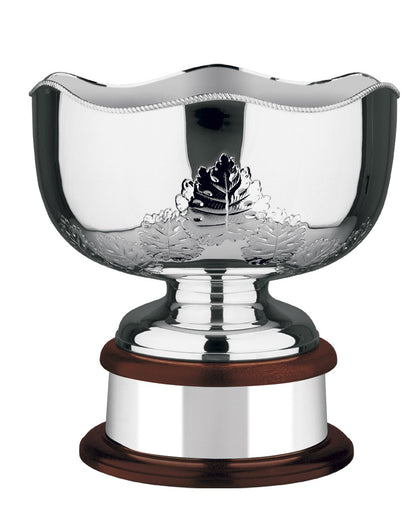 Hand Chased Silver Plated World Cup Bowl with Scalloped Wavey Edge