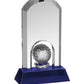 Clear and Blue Crystal Golf Award in Box