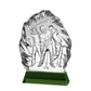 Clear and Green Crystal Golf Award in Box