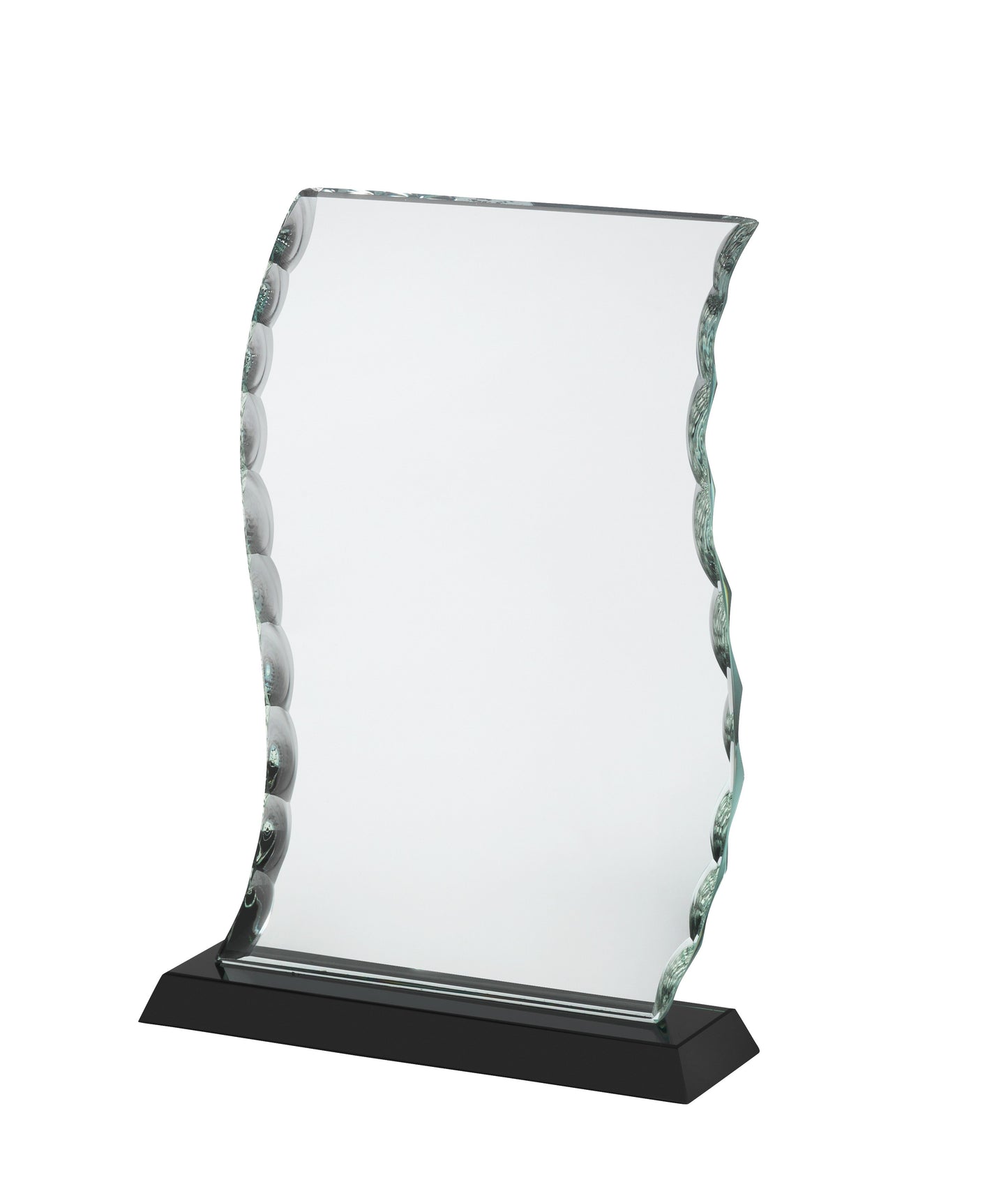 Clear & Black Crystal Wave Award with Patterened Edge