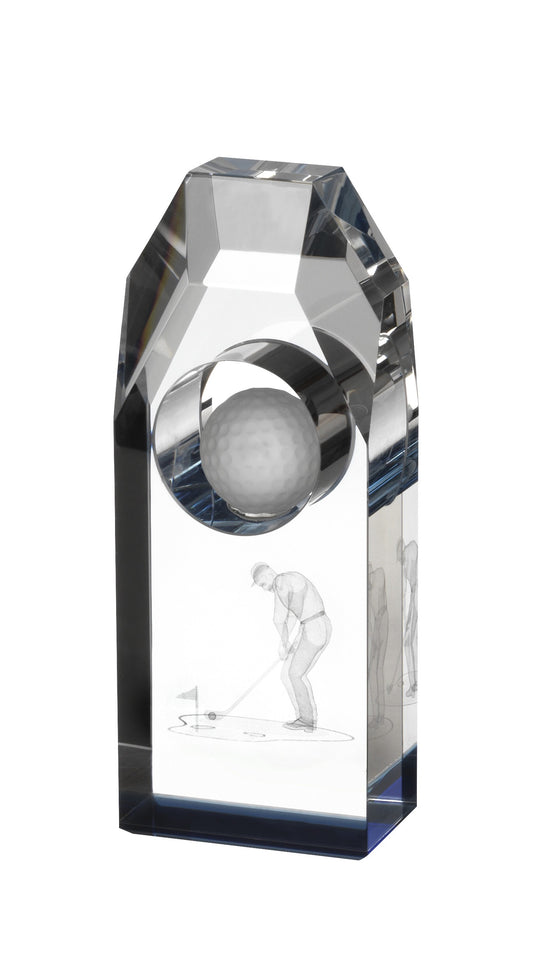 Clear and Blue Golf Award in Box