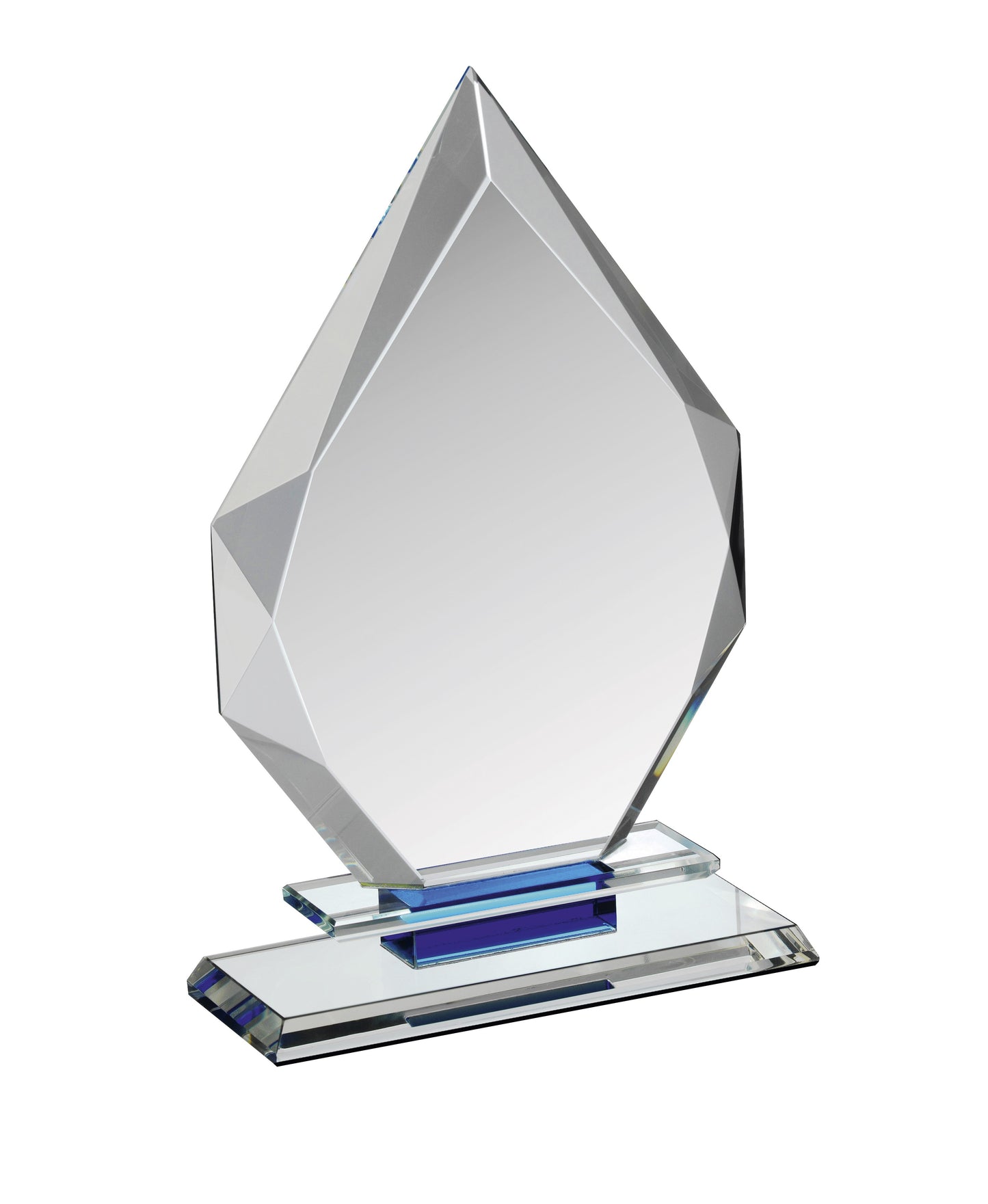 Clear & Blue Crystal Teardrop Award