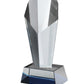 Clear & Blue Crystal Diamond Column Award