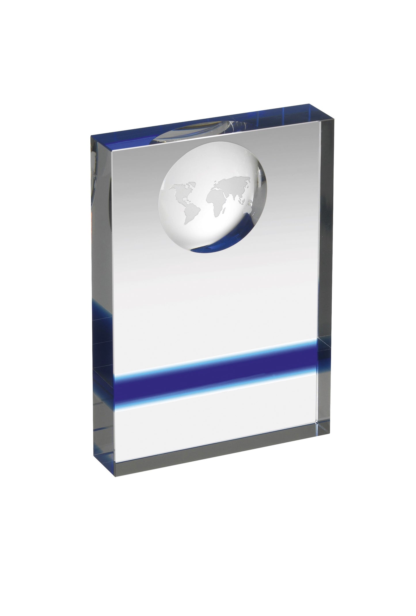Clear & Blue Crystal Award in Box