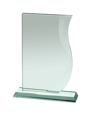 12mm Thick Jade Glass Asymmetric Rectangle Award