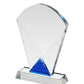 Clear & Blue Crystal Rounded Wedge Award
