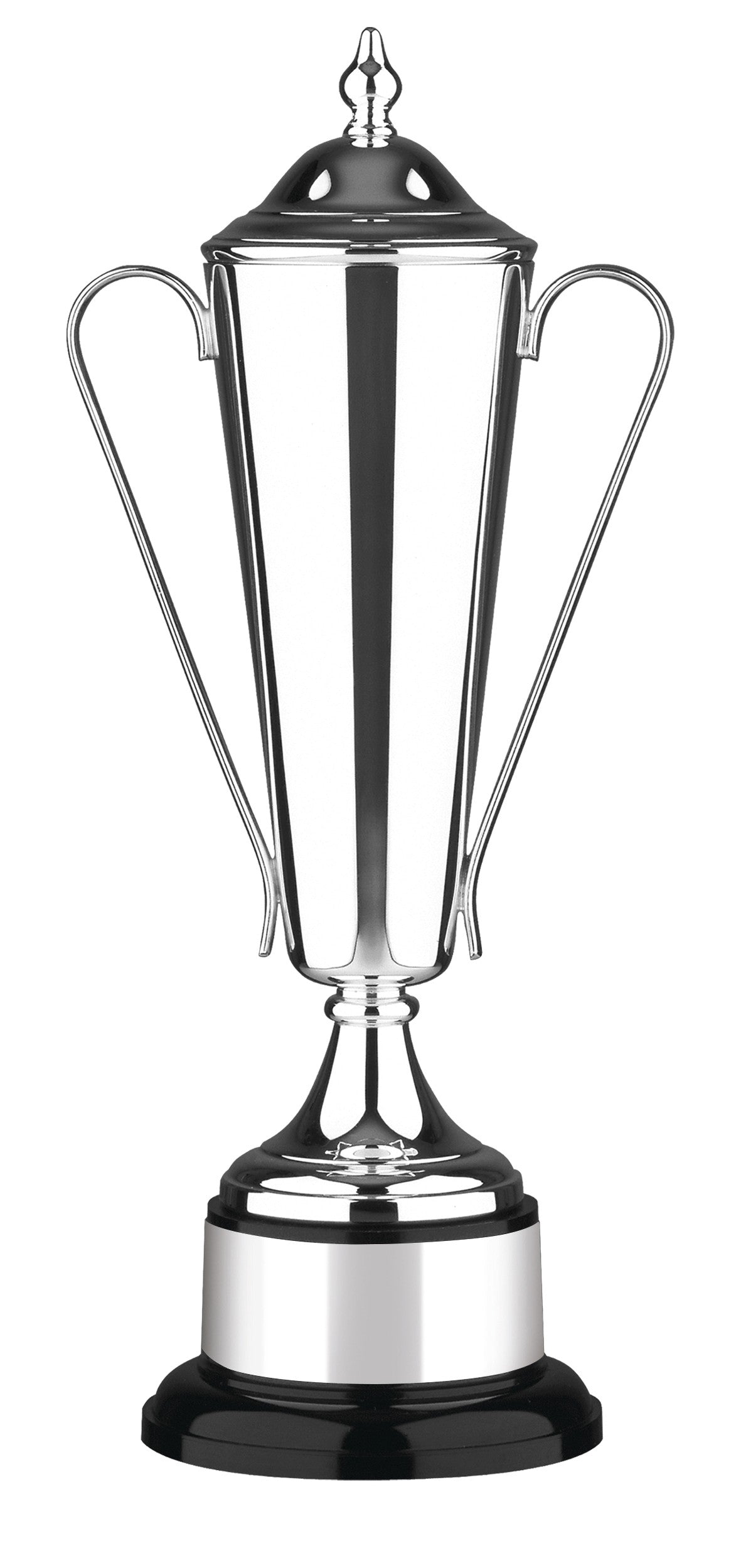 Conical SIlver Plated Cup with lid and Optional Band