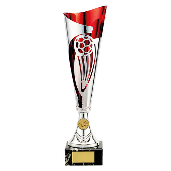 Champions Football Cup Silver & Red - 3 Sizes