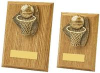 Light Oak Netball Wood Plaque Award - 2 Sizes